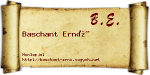Baschant Ernő névjegykártya
